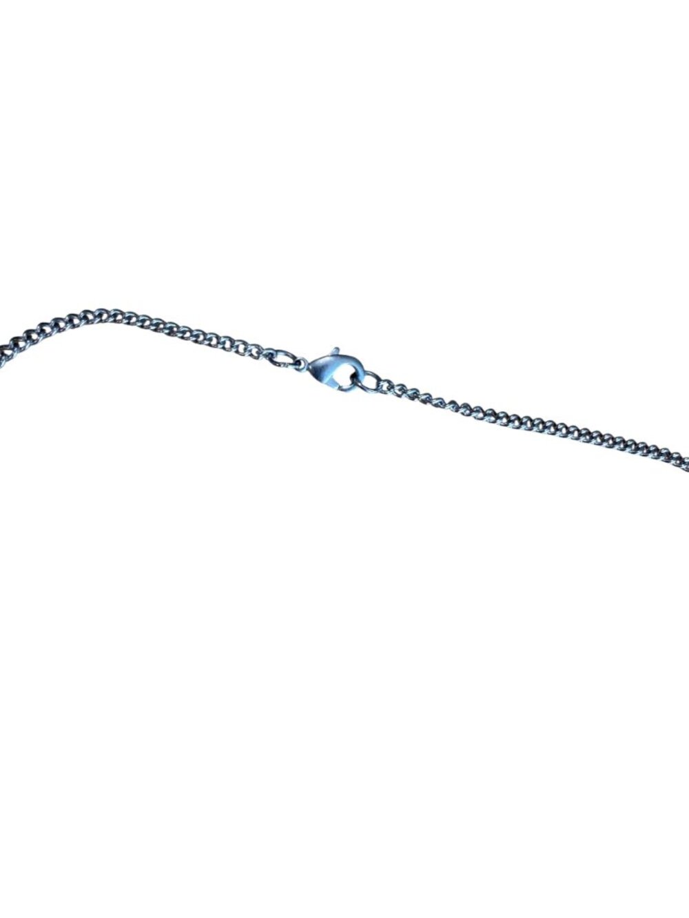 Amos Pewter Cat Ear Pendant Necklace Meow Silver Tone Fox Chain Clasp Closure - Picture 3 of 5